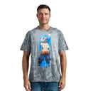 Demon Slayer Inosuke Dot Grid Gray Wash Short Sleeve Tee Shirt for Men