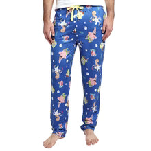 Spongebob Squarepants Characters & Bubbles Mens' Blue Sleep Pajama Pants