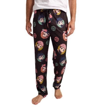 Jujutsu Kaisen Yuji Nobara & Megumi All-Over Print Men's Black Sleep Pajama Pants
