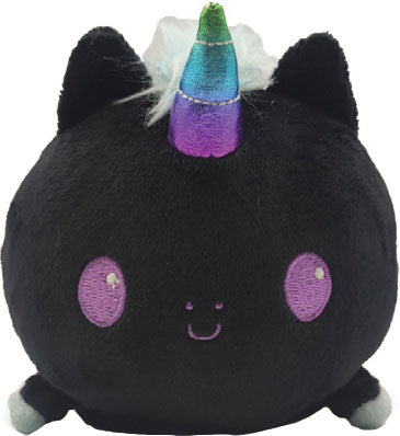 Plushie Tote Bag: Pink Rainbows Tote Bag + Black Unicorn Plushie