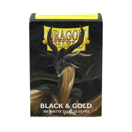 Dragon Shield Sleeves: Standard Matte Dual - Black & Gold 100CT