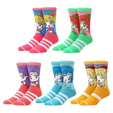 Sailor Moon Crystal Characters Men's 5-Pack Crew Socks