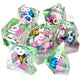 Summer Butterfly Liquid Core RPG Dice Set - 7 Pieces