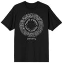 Lord Of The Rings Character Doodles In A Circle Men's Black Crew Neck Short Sleeve Tee